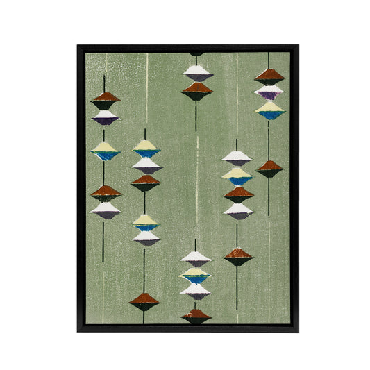 Vintage Japanese Textile Pattern Framed Canvas Wall Art Print Korin