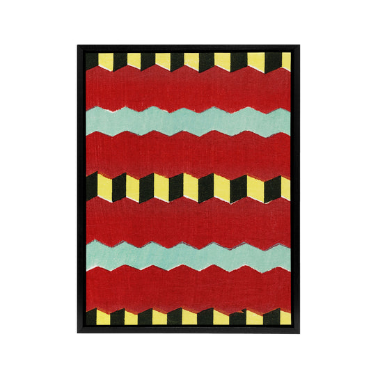 Shima Zig Zag Textile Patterns Framed Canvas Wall Art Print Furuya Korin