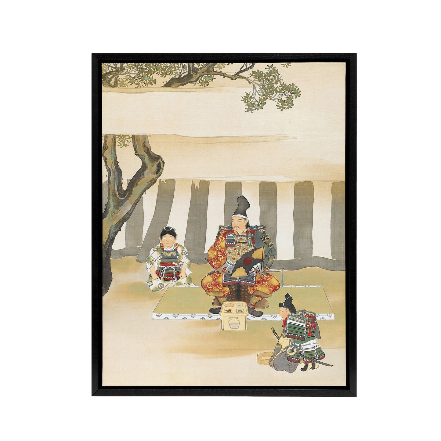 Kusunoki Masashige Before Battle Framed Canvas Wall Art Print Sekka