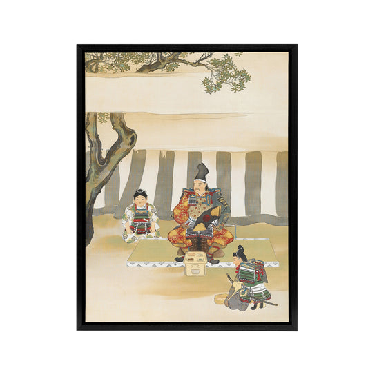 Kusunoki Masashige Before Battle Framed Canvas Wall Art Print Sekka