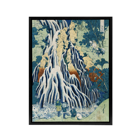 Mist Waterfall At Mount Kurokami Framed Canvas Wall Art Print Hokusai