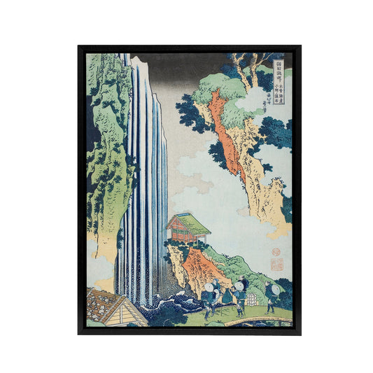 Ono Waterfall on Kisokaido Road Framed Canvas Wall Art Print Hokusai