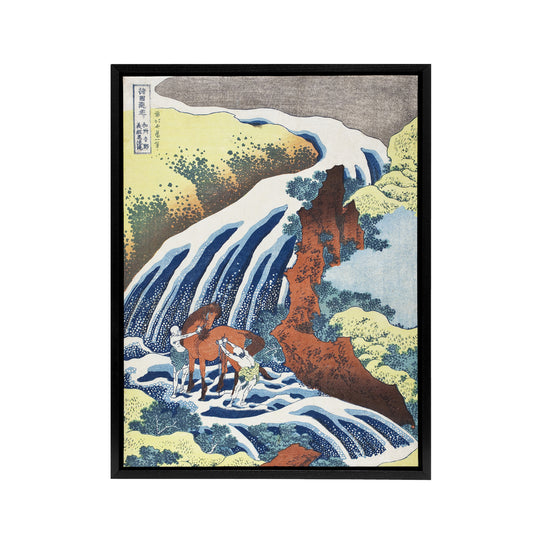 Waterfall Horse Vintage Japan Framed Canvas Wall Art Print Hokusai