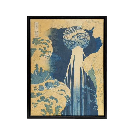 The Amida Waterfall Framed Canvas Wall Art Print Katsushika Hokusai
