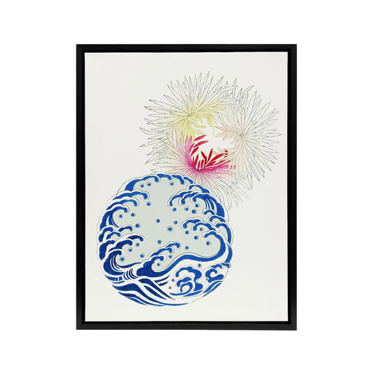 Nature Chrysanthemum Waves Framed Canvas Wall Art Print Shin Bijutsukai