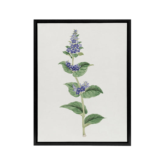 Gentian Flower Framed Canvas Wall Art Print Vintage Japanese Botanical