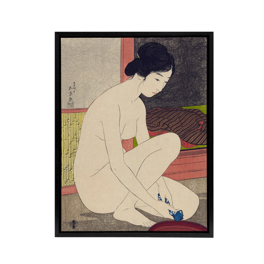 Woman After Bath Portrait Framed Canvas Wall Art Print Goyo Hashiguchi