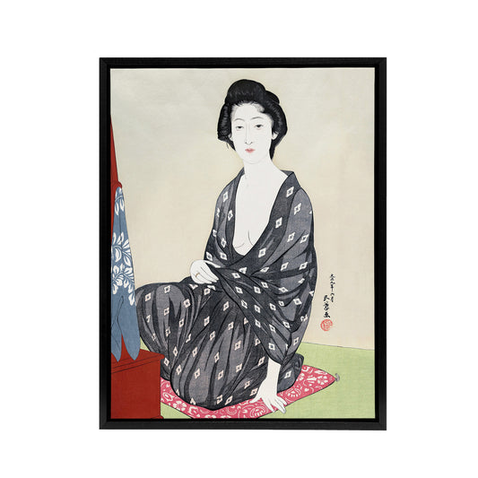 Woman In Summer Clothing Framed Canvas Wall Art Print Goyo Hashiguchi