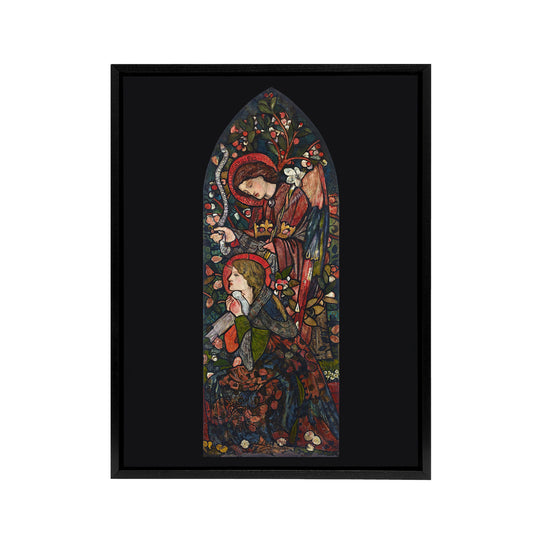The Annunciation Stained Glass Framed Canvas Wall Art Print Burne Jones