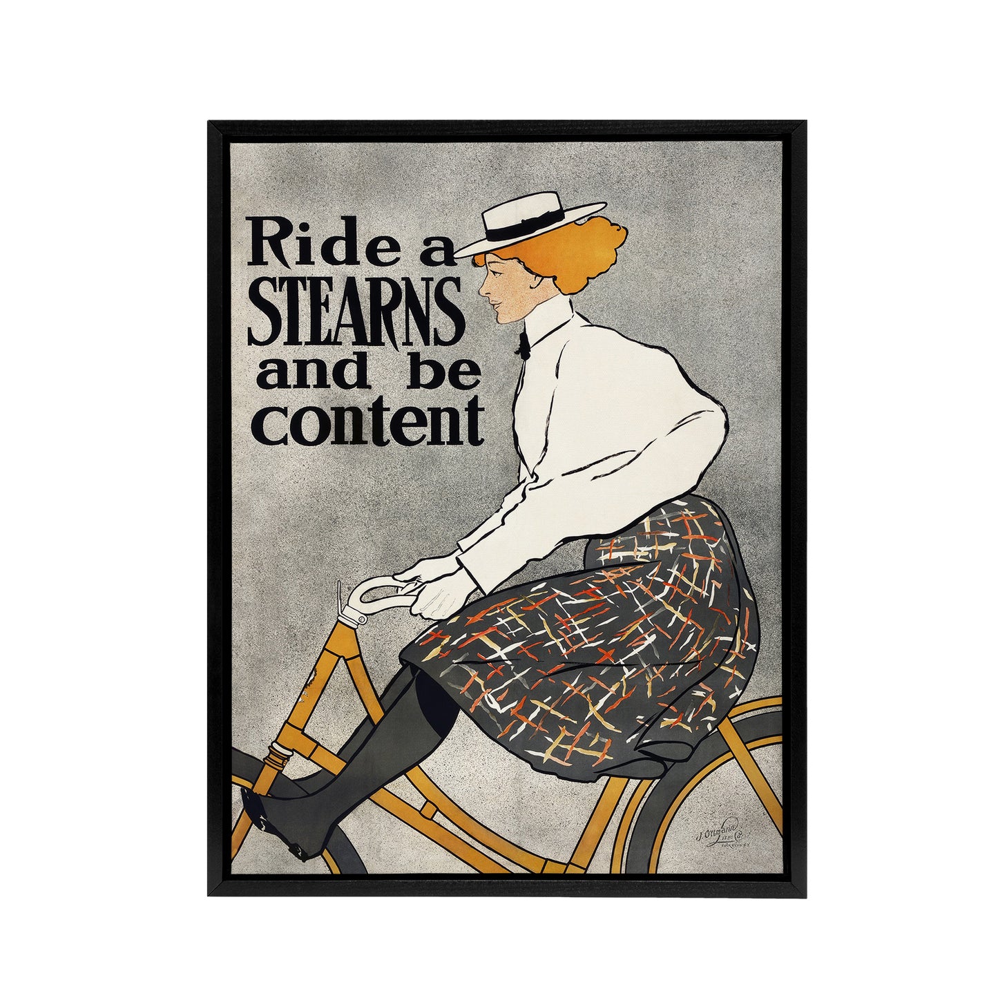 Ride a Stearns Vintage Bicycle Ad Framed Canvas Wall Art Print Penfield