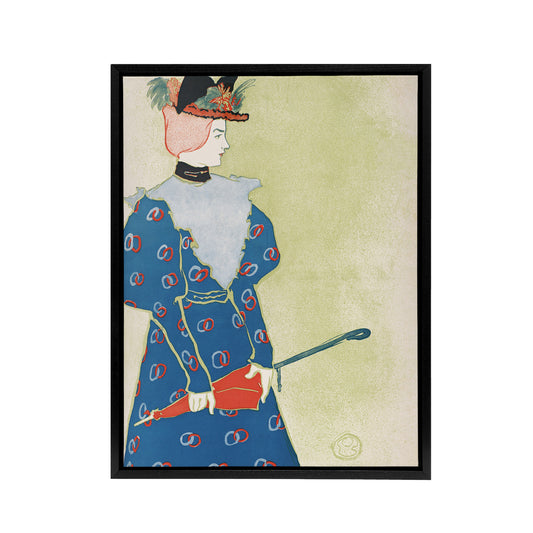 Woman Holding Umbrella Painting Framed Canvas Wall Art Print E Penfield