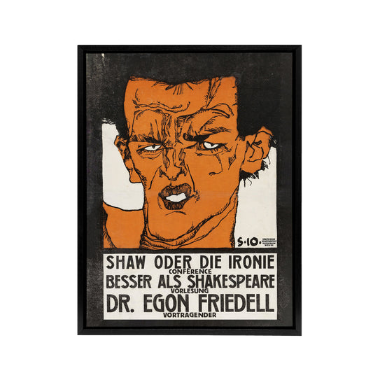 Shaw or Irony Conference Poster Framed Canvas Wall Art Print Schiele