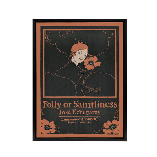 Folly or Saintliness Novel Book Cover Framed Canvas Wall Art Print Reed