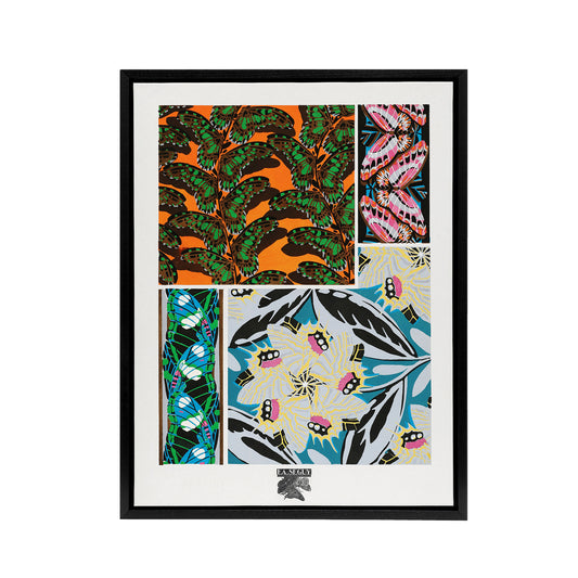 Bright Vintage Butterfly Patterns Framed Canvas Wall Art Print Seguy