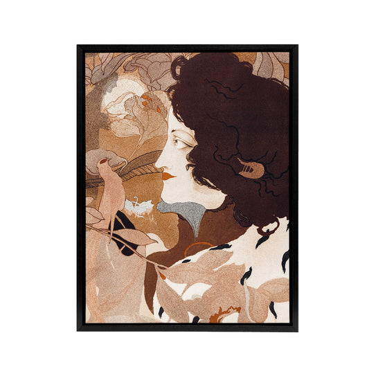 Femme Fatale Portrait Painting Framed Canvas Wall Art Print de Feure