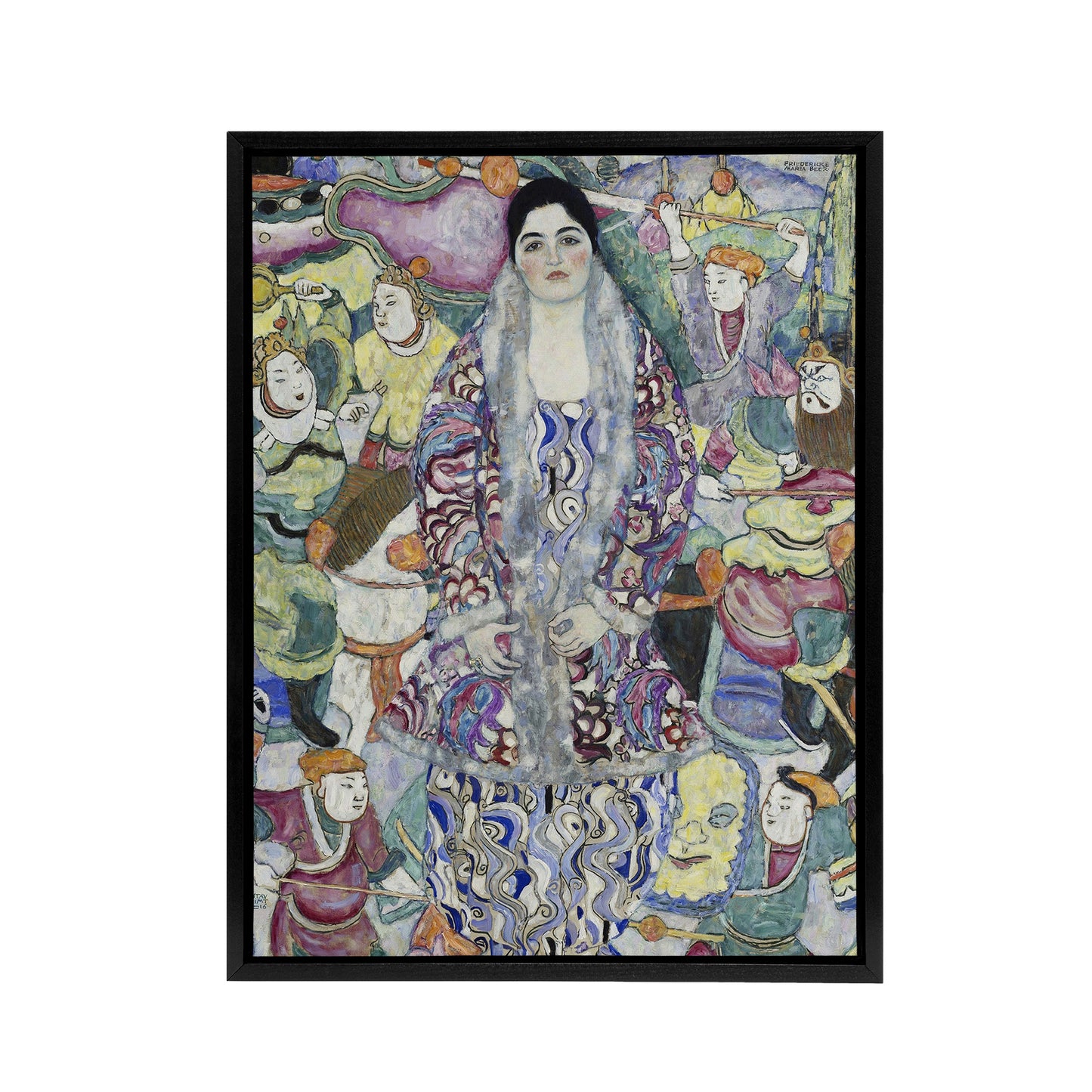 Portrait of Friederike Maria Beer Framed Canvas Wall Art Print Klimt