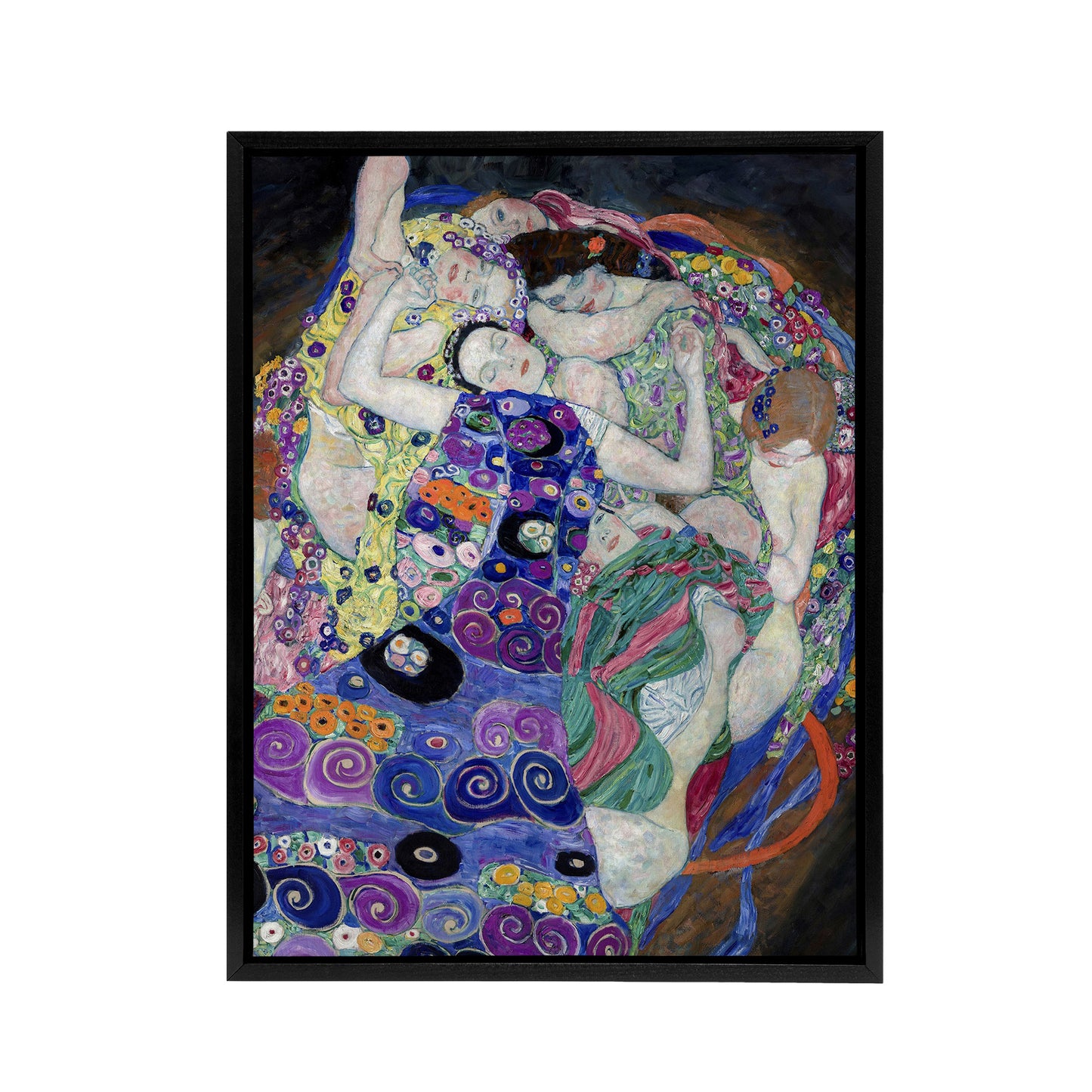The Virgin Maiden Colourful Painting Framed Canvas Wall Art Print Klimt