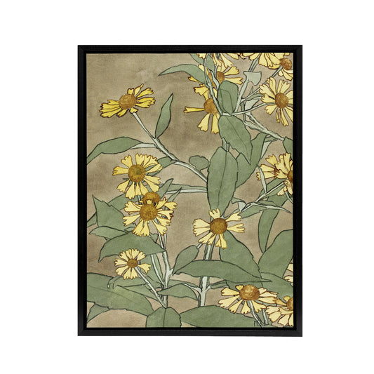 Daisies with Yellow Petals Framed Canvas Wall Art Print Overbeck