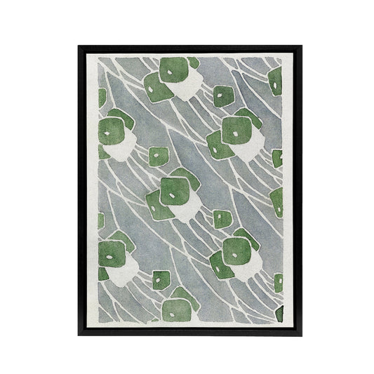 Green Geometric Pattern Framed Canvas Wall Art Print Overbeck