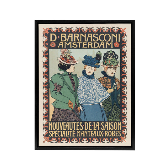 Barnasconi Clothes Advert Framed Canvas Wall Art Print Georg van Caspel