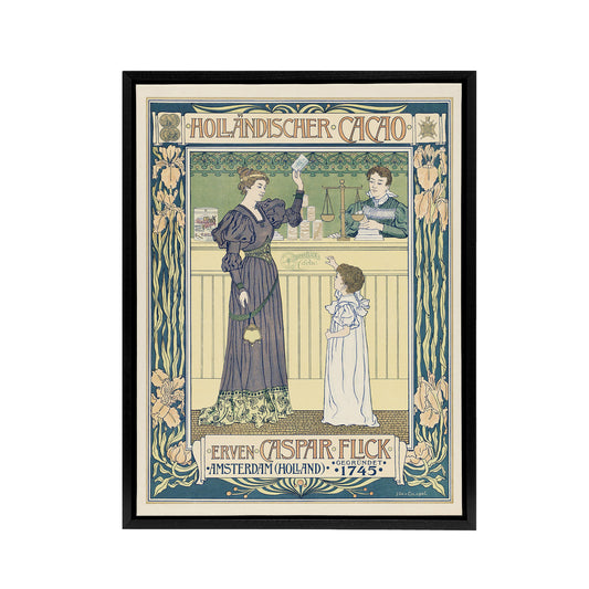 Hollandischer Cacao Advert Framed Canvas Wall Art Print Georg van Caspel