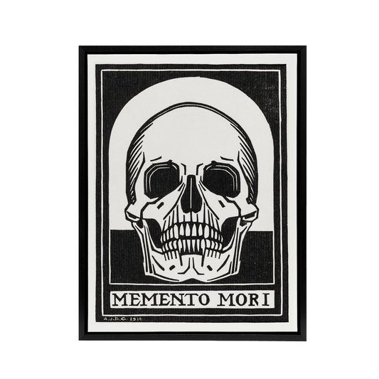 Memento Mori Skull Black and White Framed Canvas Wall Art Print de Graag