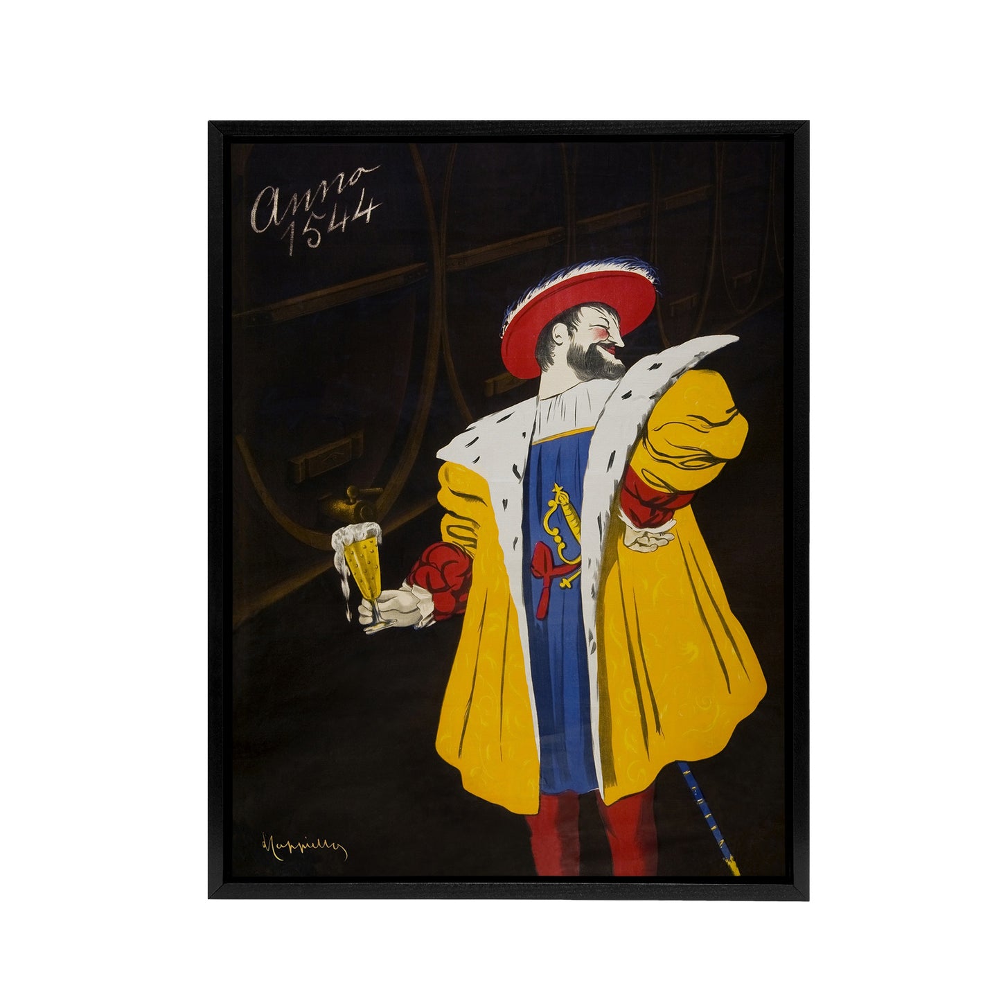 Vintage Fort Carre Beer Advert Framed Canvas Wall Art Print Cappiello