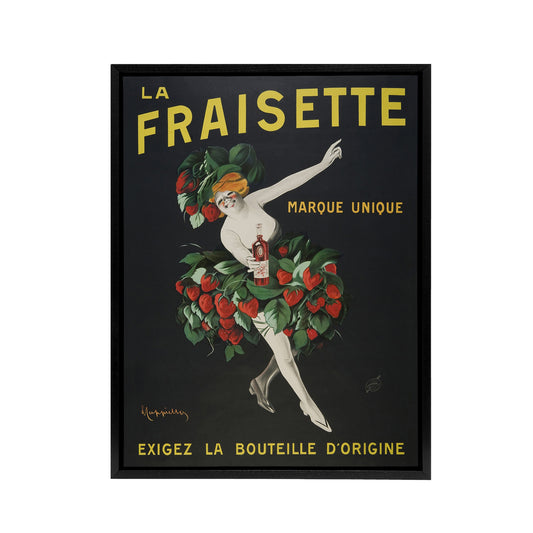 Fraisinette Strawberry Liqueur Vintage Ad Framed Canvas Wall Art Print