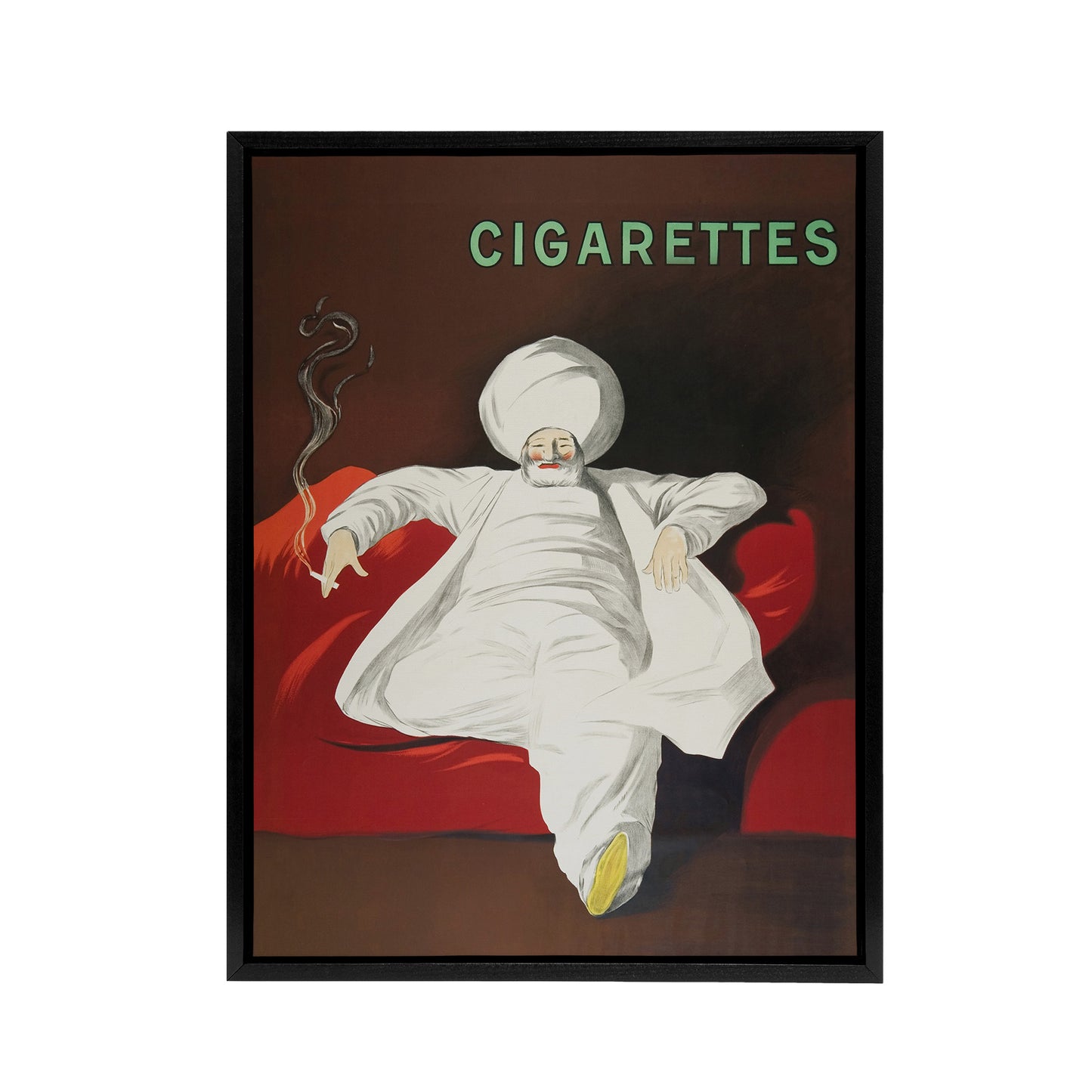 JOB Vintage Advert Relaxing Man Framed Canvas Wall Art Print Cappiello