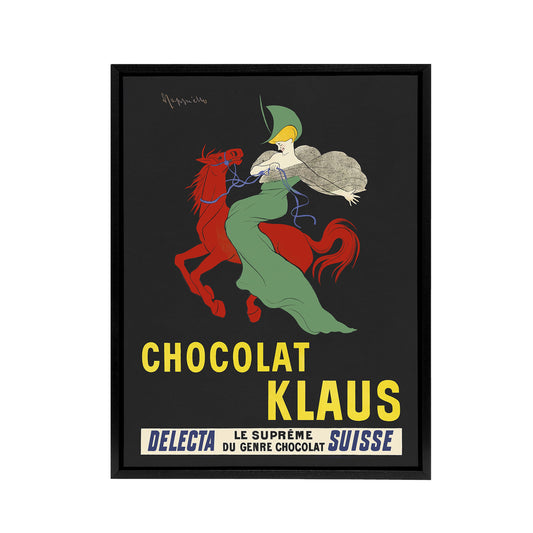 Klaus Chocolate Vintage Advert Framed Canvas Wall Art Print Cappiello
