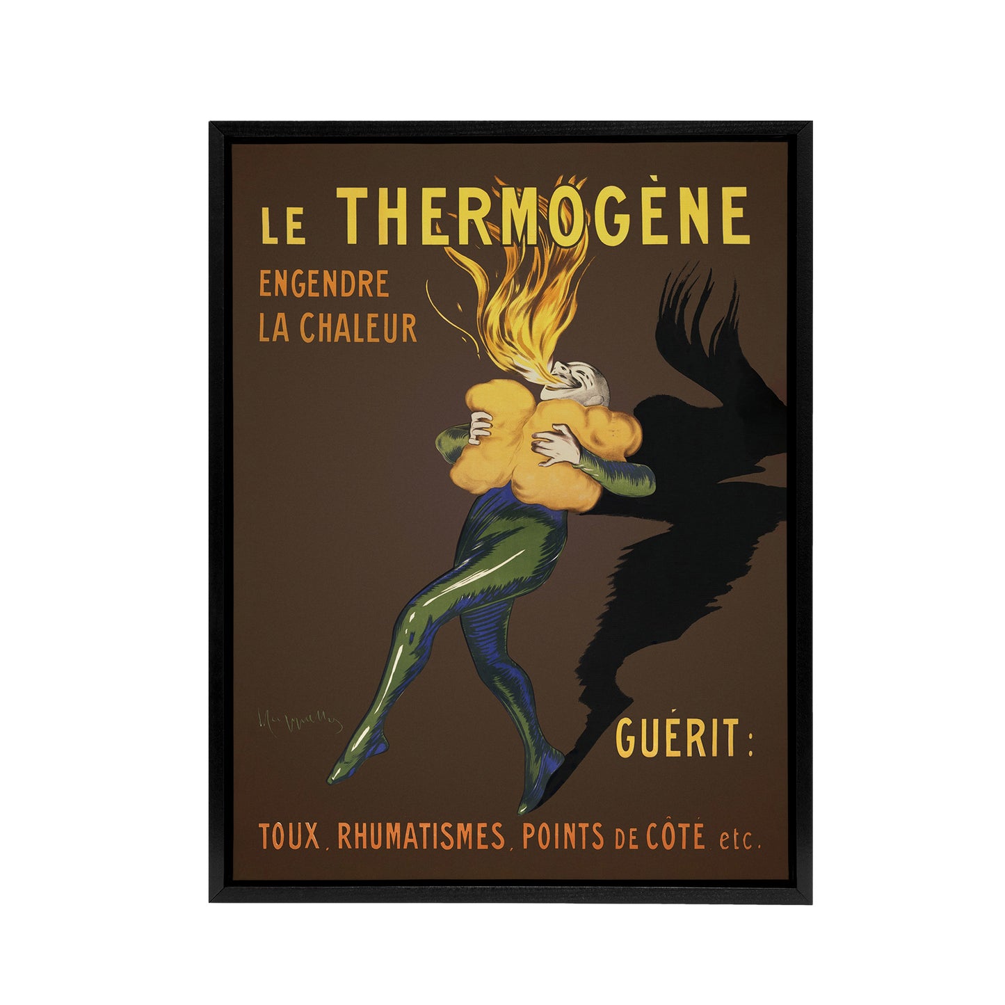 Le Thermogene Vintage French Ad Framed Canvas Wall Art Print Cappiello