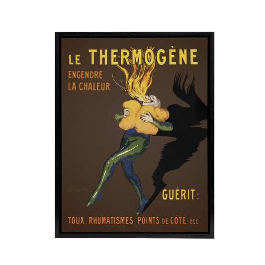 Le Thermogene Vintage French Ad Framed Canvas Wall Art Print Cappiello