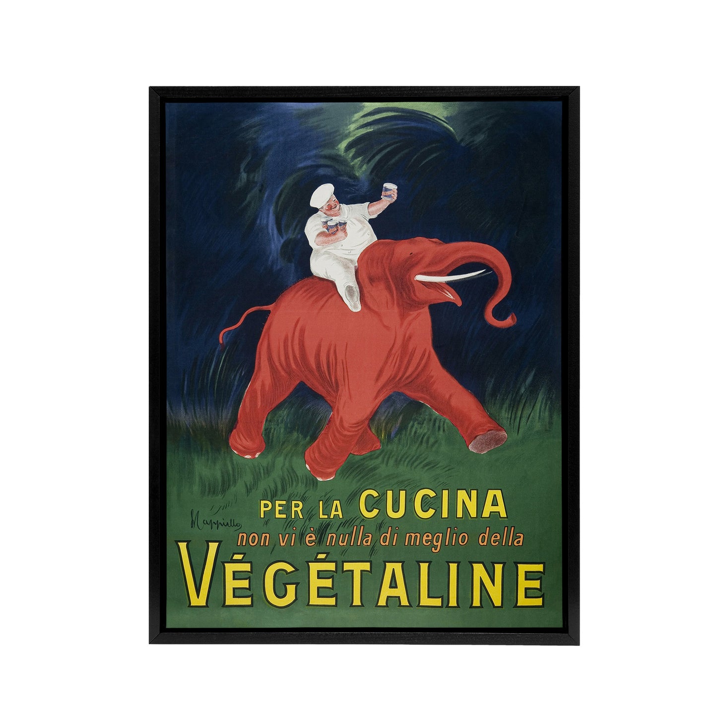 Vegetaline Vintage Italian Advert Framed Canvas Wall Art Print Cappiello