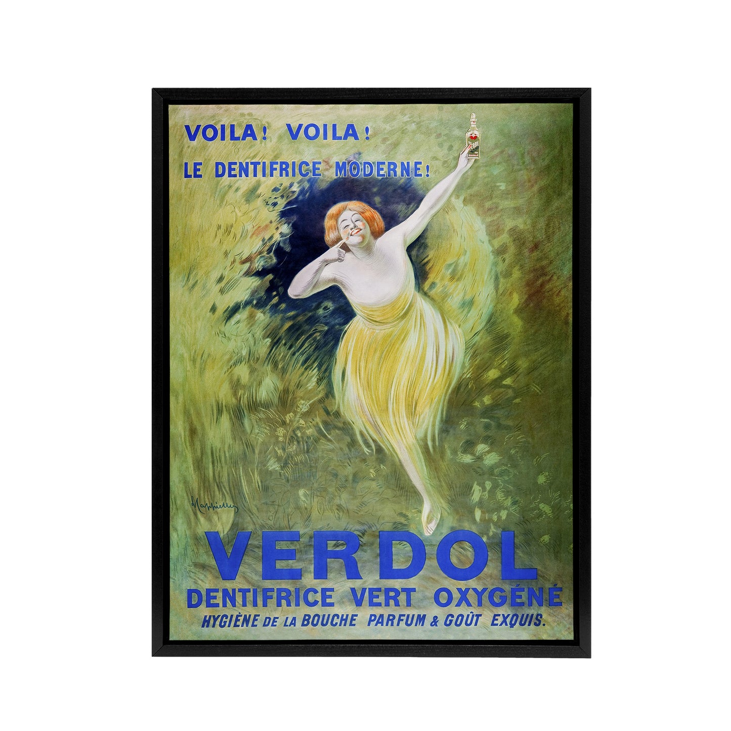 Verdol Toothpaste Vintage Advert Framed Canvas Wall Art Print Cappiello
