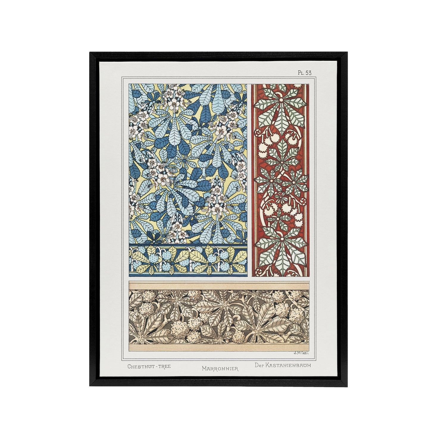 Chestnut Tree Framed Canvas Wall Art Print Vintage Floral Verneuil