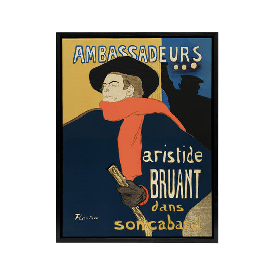 Ambassadeurs Aristide Bruant Framed Canvas Wall Art Print Lautrec