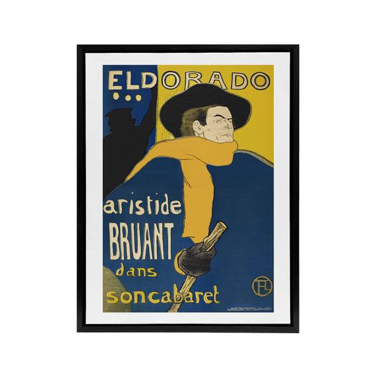 Eldorado Aristide Bruant Framed Canvas Wall Art Print Toulouse Lautrec