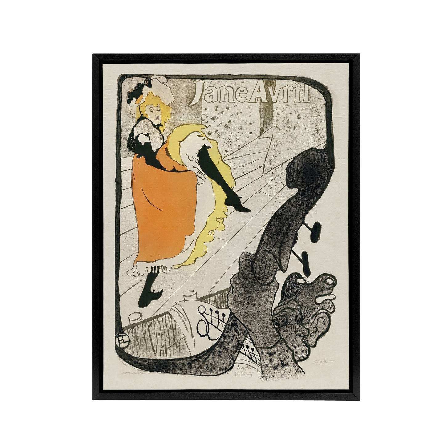 Jane Avril Can Can Dancer Framed Canvas Wall Art Print Toulouse Lautrec