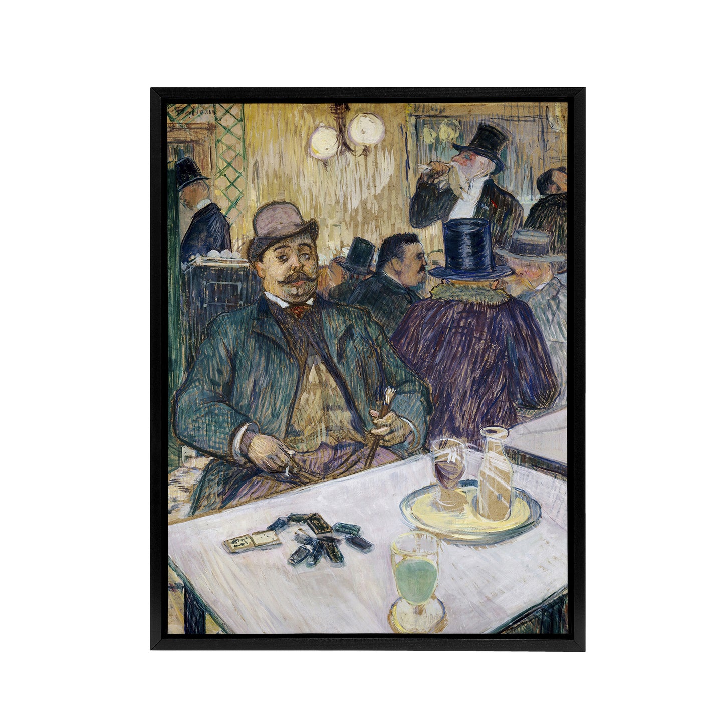 Monsieur Boileau at the Cafe Framed Canvas Wall Art Print Lautrec