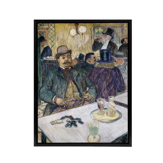 Monsieur Boileau at the Cafe Framed Canvas Wall Art Print Lautrec