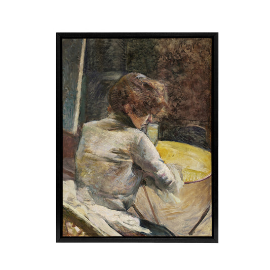 Waiting at the Studio Framed Canvas Wall Art Print Toulouse Lautrec