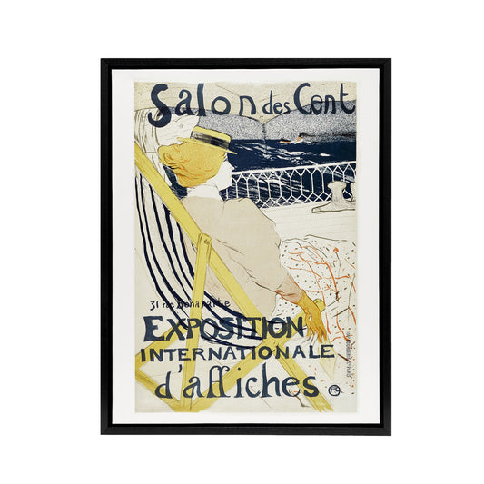 Salon des Cent Exhibition Advert Framed Canvas Wall Art Print Lautrec