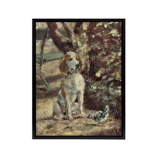 The Artists Dog Fleche Framed Canvas Wall Art Print Toulouse Lautrec