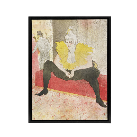 The Seated Clowness Sketch Framed Canvas Wall Art Print Toulouse Lautrec