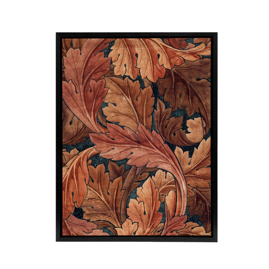 Acanthus Leaves Pattern Framed Canvas Wall Art Print William Morris