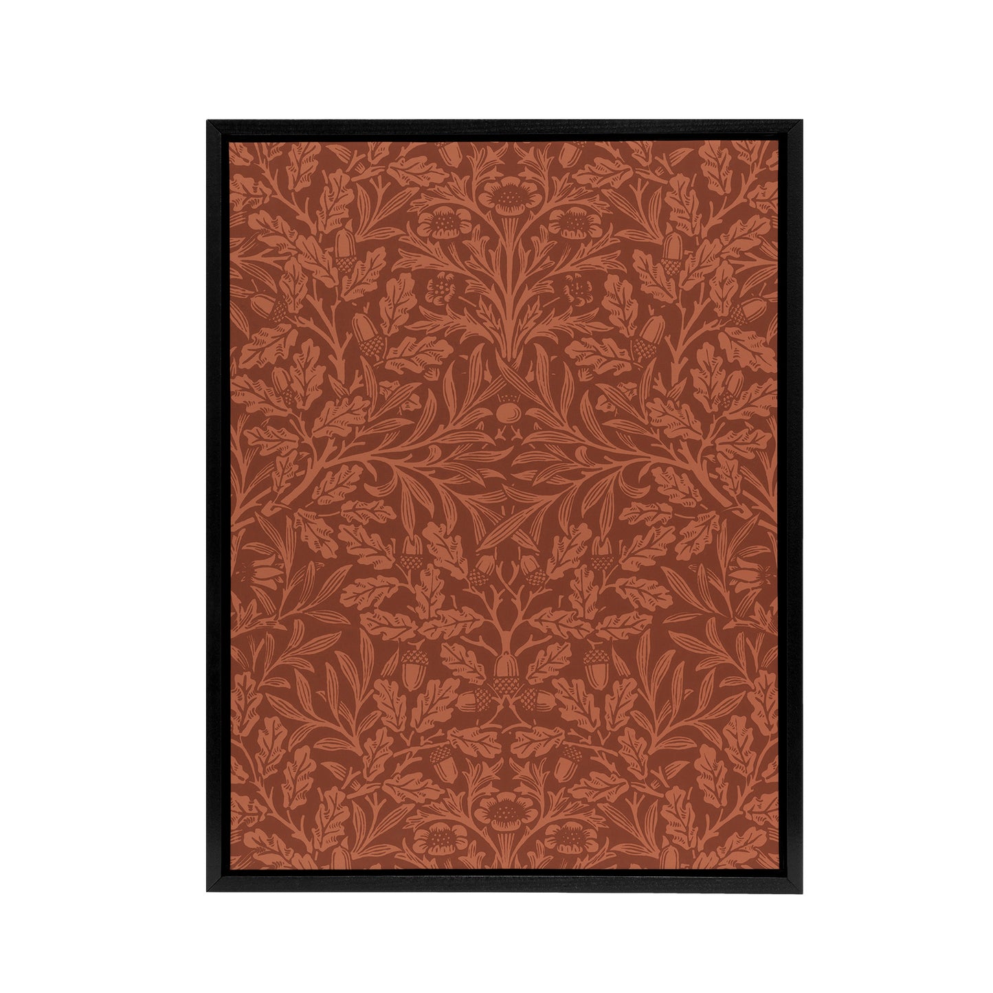 Acorns and Oak Leaves Pattern Framed Canvas Wall Art Print W. Morris