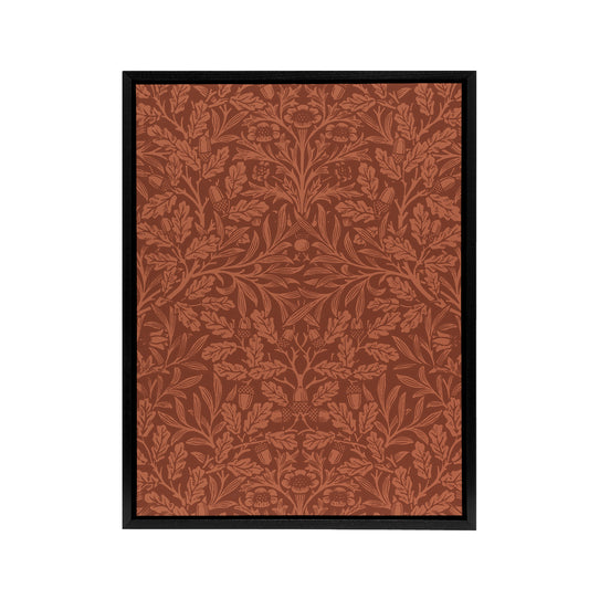 Acorns and Oak Leaves Pattern Framed Canvas Wall Art Print W. Morris