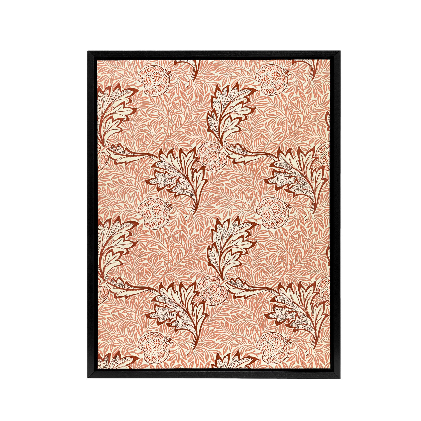 Apple and Leaves Pattern Framed Canvas Wall Art Print William Morris