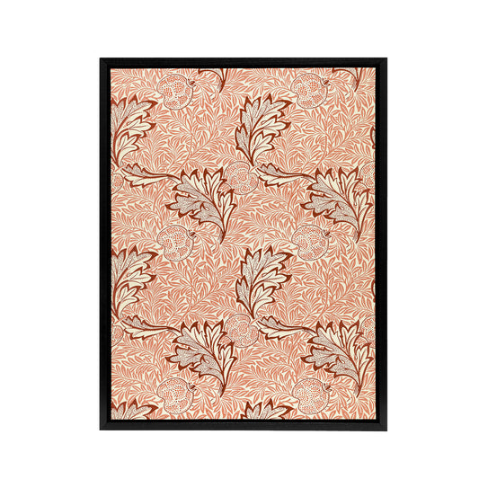 Apple and Leaves Pattern Framed Canvas Wall Art Print William Morris
