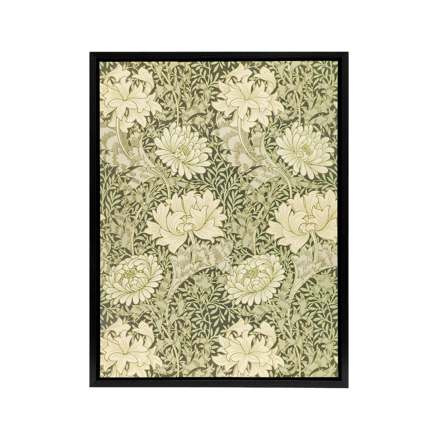 Chrysanthemum Flower Pattern Framed Canvas Wall Art Print William Morris